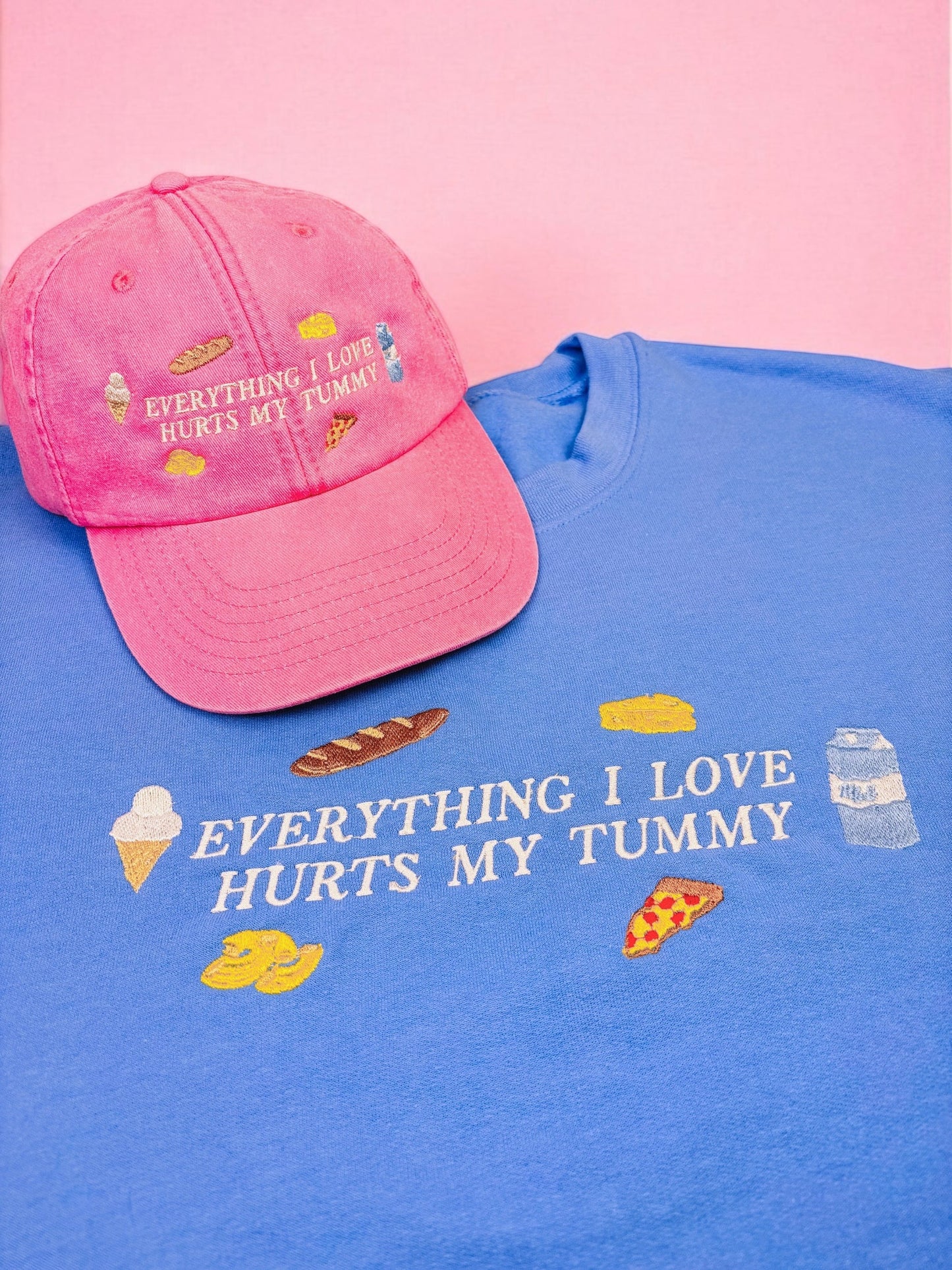 Embroidered Sweatshirt (Crewneck) - Everything Hurts My Tummy