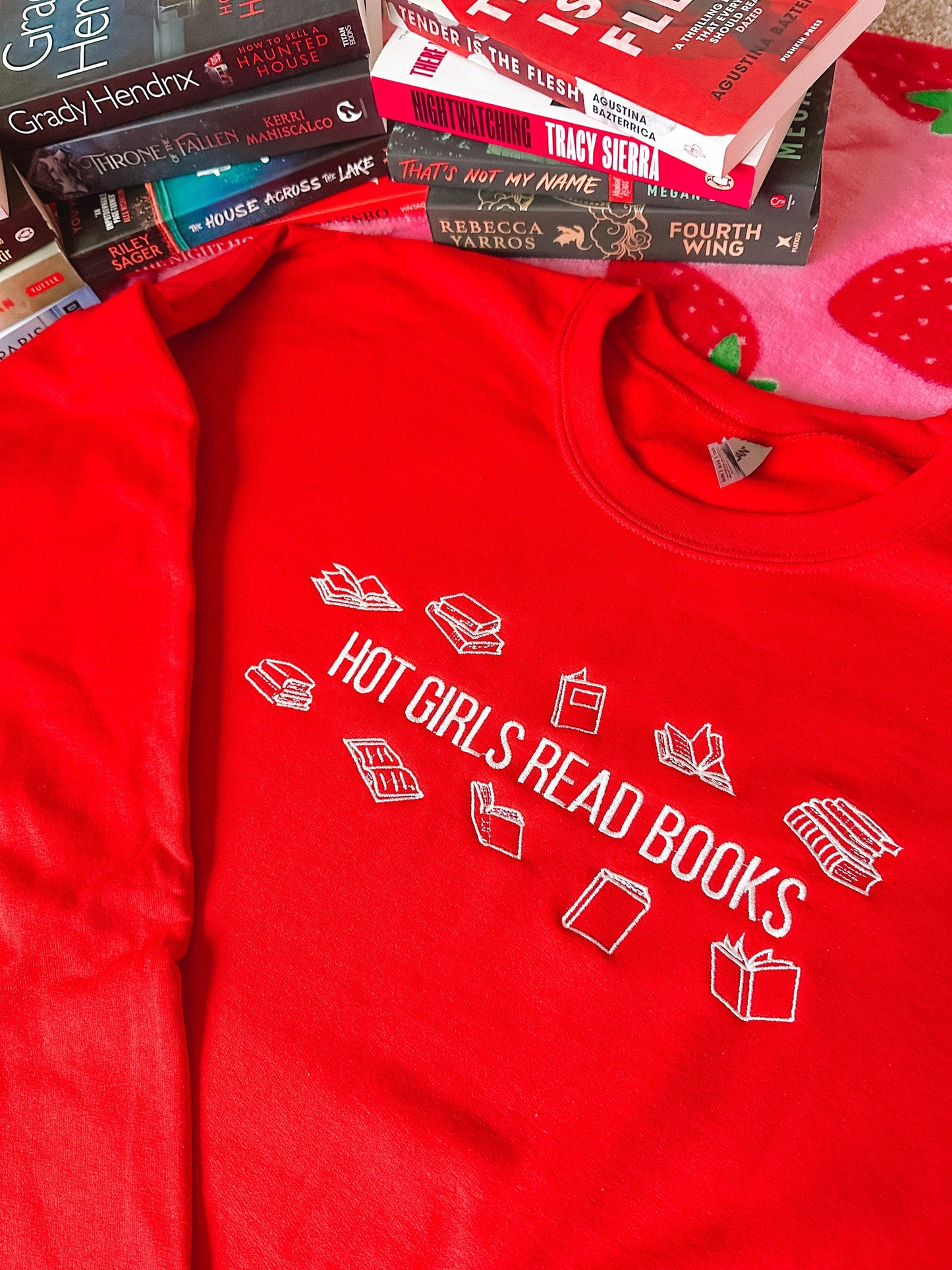 Embroidered Sweatshirt (Crewneck) - Hot Girls Read Books